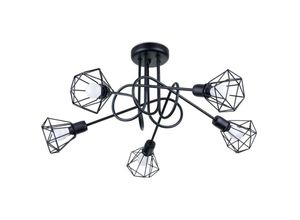 4059157377721 - Etc-shop - Wohnzimmerlampe Deckenlampe Deckenleuchte Stahl Schwarz 5-Flammig 58x58 cm