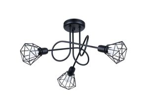 4059157377738 - Wohnzimmerlampe Deckenleuchte Deckenlampe Stahl Schwarz 3-Flammig 48x48 cm