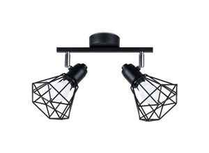 4059157377769 - Etc-shop - Wohnzimmerlampe Deckenleuchte Deckenlampe Stahl Schwarz 2-Flammig l 31 cm