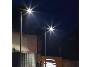 4059157378803 - Etc-shop - Straßenlampe Straßenlaterne led Straßenbeleuchtung IP65 Tageslichtlampe grau led 50W 6850Lm 6500K HxLxB 434x63x169cm 2er Set