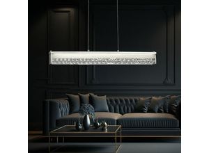 4059157382008 - Hängeleuchte Wohnzimmer Höhenverstellbar Pendelleuchte Kristalle Esszimmerlampe Modern Chrom 1x LED 20W 1800Lm warmweiß L 78 cm