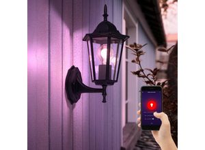 4059157384583 - Außenlampe Wand Wandleuchte Außen Glas Außen Wandlaterne schwarz Aluminium App Steuerung CCT dimmbar 1x Smart RGB LED 85W 806Lm LxH 173x336 cm 4059157384583 - Außenlampe Wand Wandleuchte Außen Glas Außen Wandlaterne schwarz Aluminium App Steuerung CCT dimmbar 1x Smart RGB LED 85W 806Lm LxH 173x336 cm