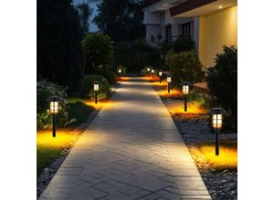 4059157385351 - Solarlampen Garten Deko für Außen Erdspiess Terrassenleuchten Flammeneffekt Laterne Kunststoff schwarz Akku 6-8h led warmweiß DxH 12x43cm 9er Set 4059157385351 - Solarlampen Garten Deko für Außen Erdspiess Terrassenleuchten Flammeneffekt Laterne Kunststoff schwarz Akku 6-8h led warmweiß DxH 12x43cm 9er Set