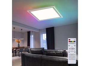 4059157386600 - LED Deckenleuchte Aufbaupanel dimmbar mit Fernbedienung Wohnzimmerlampe Regenbogeneffekt Deckenlampe Farbwechsel LED 21 W 1600Lm 2700-5000 Kelvin