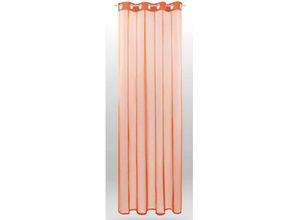 4059222004675 - Bestlivings - Gardine mit Ösen Transparent Voile 140 x 175cm ( Breite x Länge ) in orange - möhre Ösenschal in vielen weiteren Farben und Größen