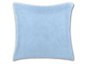 4059222012830 - Kissenhülle Kuschel 30x30cm Kissenbezug Dekokissen Auswahl blau - babyblau mit Füllung - Babyblau