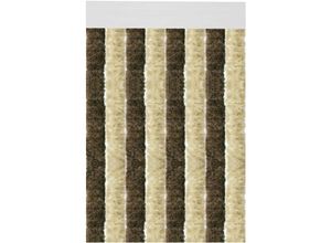 4059222022983 - Arsvita - Flauschvorhang 80x200 cm in Unistreifen beige - braun perfekter Insekten- und Sichtschutz für Ihre Balkon- und Terrassentür viele Farben