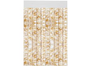 4059222023355 - Flauschvorhang 160x185 cm in Meliert beige - weiß perfekter Insekten- und Sichtschutz für Ihre Balkon- und Terrassentür viele Farben - Meliert