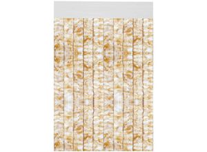 4059222023560 - Flauschvorhang 160x200 cm in Meliert beige - weiß perfekter Insekten- und Sichtschutz für Ihre Balkon- und Terrassentür viele Farben - Meliert