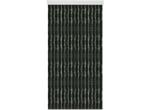 4059222023935 - Flauschvorhang 160x220 cm in Unistreifen schwarz perfekter Insekten- und Sichtschutz für Ihre Balkon- und Terrassentür viele Farben - Unistreifen