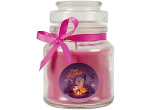 4059222024451 - Hs Candle - Halloween Duftkerze im Bonbonglas - viele Motive zur Auswahl Ideale Herbstdeko - Lila