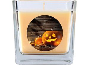 4059222024543 - Hs Candle - Halloween Duftkerze im Glas - viele Motive zur Auswahl Ideale Herbstdeko - Beige