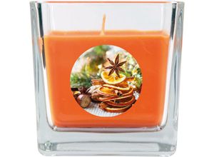 4059222024680 - Hs Candle - Duftkerze im Glas - Weihnachten Orange - Bonbon 190gr ( 50h ) - Orange