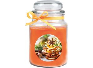 4059222024703 - Hs Candle - Duftkerze im Glas - Weihnachten Orange - Bonbon 500gr ( 110h ) - Orange