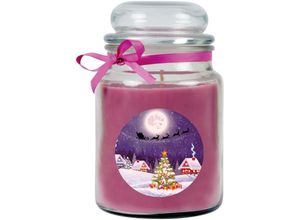 4059222024741 - Hs Candle - Duftkerze im Glas - Weihnachten Lila - Bonbon 500gr ( 110h ) - Lila