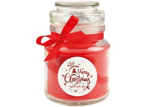 4059222024758 - Hs Candle - Duftkerze im Glas - Weihnachten Rot - Bonbon 120gr ( 30h ) - Rot