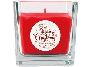 4059222024765 - Hs Candle - Duftkerze im Glas - Weihnachten Rot - Bonbon 190gr ( 50h ) - Rot