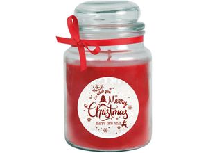 4059222024789 - Hs Candle - Duftkerze im Glas - Weihnachten Rot - Bonbon 500gr ( 110h ) - Rot