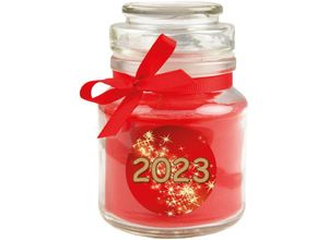 4059222027889 - Hs Candle - Duftkerze im Glas - Neujahr Rot - Bonbon 120gr ( 30h ) - Rot