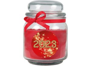 4059222027902 - Hs Candle - Duftkerze im Glas - Neujahr Rot - Bonbon 300gr ( 70h ) - Rot