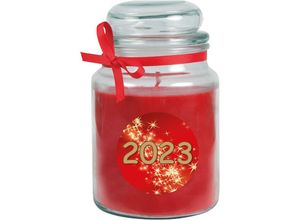 4059222027919 - Hs Candle - Duftkerze im Glas - Neujahr Rot - Bonbon 500gr ( 110h ) - Rot