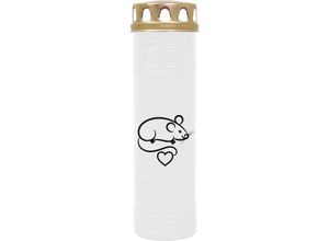 4059222028763 - Hs Candle - Gedenkkerze für Haustiere mit Motiv ( 3er Pack ) Tier - Grabkerze ( Brenndauer ca 170h ) Motiv Maus in vielen Varianten - Weiß