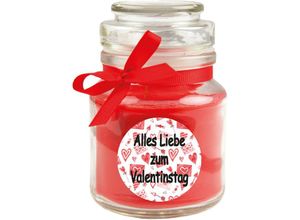 4059222028930 - Hs Candle - Duftkerze zum Valentinstag im Bonbonglas ( mit Deckel ) - Ideales Valentinstagsgeschenk für Sie und Ihn vers Motive zur Auswahl - Rot