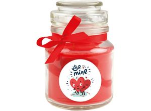 4059222028947 - Hs Candle - Duftkerze zum Valentinstag im Bonbonglas ( mit Deckel ) - Ideales Valentinstagsgeschenk für Sie und Ihn vers Motive zur Auswahl - Weiß