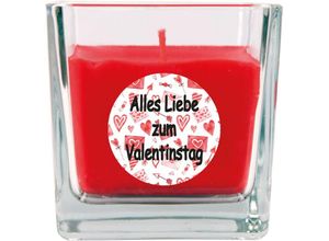 4059222028961 - Hs Candle - Duftkerze im Glas Duftkerze zum Valentinstag im Viereckglas - Ideales Valentinstagsgeschenk für Sie und Ihn vers Motive zur Auswahl