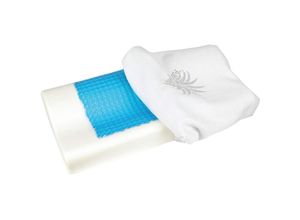 4059222031435 - Bestgoodies - Kopfkissen mit Memory Foam und abnehmbaren Bezug Nackenkissen mit Gel-Einlage in 60x30cm - Weiß