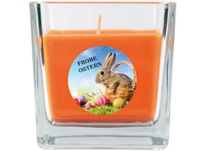 4059222031916 - Hs Candle - Duftkerze im Glas - Ostern Orange - Viereck 190gr ( 50h ) - Orange