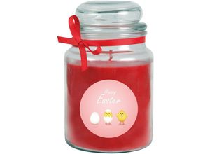 4059222032012 - Hs Candle - Duftkerze im Glas - Ostern Rot - Bonbon 500gr ( 110h ) - Rot