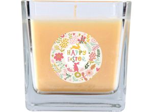 4059222032036 - Hs Candle - Duftkerze im Glas - Ostern Creme - Viereck 190gr ( 50h ) - Beige