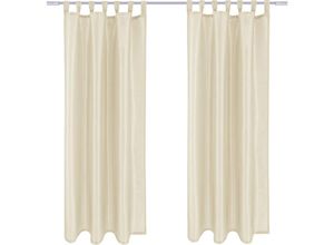 4059222032876 - Arsvita - Blickdichte Gardine Alessia 2er Pack in Beige mit Schlaufen Gr 140x145cm ( BxL ) in vielen Größen und Farben - Beige