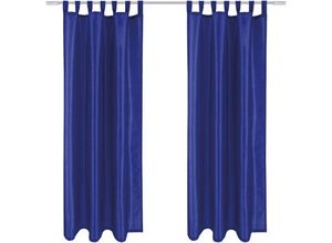 4059222032920 - Arsvita - Blickdichte Gardine Alessia 2er Pack in Blau mit Schlaufen Gr 140x145cm ( BxL ) in vielen Größen und Farben - Blau