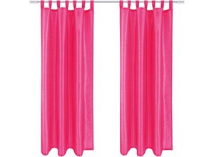 4059222033118 - Arsvita - Blickdichte Gardine Alessia 2er Pack in Pink mit Schlaufen Gr 140x175cm ( BxL ) in vielen Größen und Farben - Pink