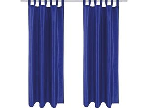 4059222033200 - Blickdichte Gardine Alessia 2er Pack in Blau mit Schlaufen Gr 140x245cm ( BxL ) in vielen Größen und Farben - Blau