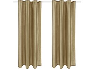 4059222033798 - Arsvita - Blickdichter Dekoschal ( 140x145cm   Taupe Dunkel ) mit Universalband   Kräuselband im 2er Pack Fertiggardine Alessia in vielen Größen und