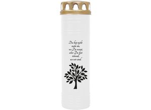 4059222036959 - Hs Candle - Grabkerze Grablicht mit Motiv ( Baum Schwarz ) - ca 170h   7 Tage Brenndauer je Kerze ( 26cm ø 7cm ) - viele verschiedene Deisgns - Baum