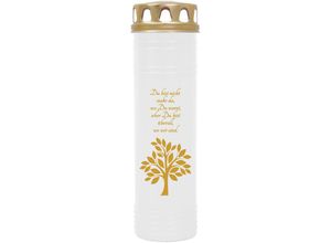 4059222036966 - Hs Candle - Grabkerze Grablicht mit Motiv ( Baum Gold ) - ca 170h   7 Tage Brenndauer je Kerze ( 26cm ø 7cm ) - viele verschiedene Deisgns - Baum (