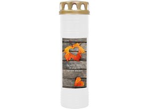 4059222037024 - Hs Candle - Grabkerze Grablicht mit Motiv ( Laub Herz ) - ca 170h   7 Tage Brenndauer je Kerze ( 26cm ø 7cm ) - viele verschiedene Deisgns - Laub