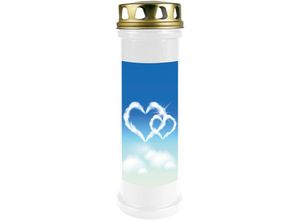 4059222037239 - Hs Candle - Grabkerze Grablicht mit Motiv ( Herz Wolke ) - ca 100h   4 Tage Brenndauer je Kerze ( 25cm ø 7cm ) - viele versch Deisgns - Herz Wolke