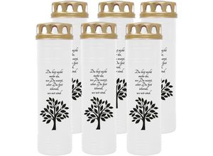 4059222037574 - Hs Candle - Grabkerze Grablicht - 6er Pack - ( Baum Schwarz ) - ca 100h   4 Tage Brenndauer je Kerze ( 25cm ø 7cm ) - viele versch Deisgns - Baum (