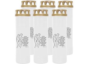 4059222037697 - Hs Candle - Grabkerze Grablicht - 6er Pack - ( Engel ) - ca 100h   4 Tage Brenndauer je Kerze ( 25cm ø 7cm ) - viele versch Deisgns - Engel