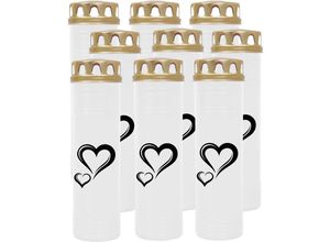 4059222038403 - Hs Candle - Grabkerze Grablicht - 9er Pack - ( Herz Groß ) - ca 100h   4 Tage Brenndauer je Kerze ( 25cm ø 7cm ) - viele versch Deisgns - Herz Groß