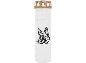 4059222040055 - Grabkerze Grablicht - mit Motiv ( Hund Schäferhund ) - ca 100h   4 Tage Brenndauer je Kerze ( 25cm ø 7cm ) - viele versch Deisgns - Hund Schäferhund