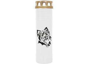 4059222040079 - Hs Candle - Grabkerze Grablicht - mit Motiv ( Hund Terrier ) - ca 100h   4 Tage Brenndauer je Kerze ( 25cm ø 7cm ) - viele versch Deisgns - Hund