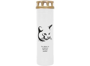 4059222040185 - Hs Candle - Grabkerze Grablicht - mit Motiv ( Katze Kopf 3 ) - ca 100h   4 Tage Brenndauer je Kerze ( 25cm ø 7cm ) - viele versch Deisgns - Katze