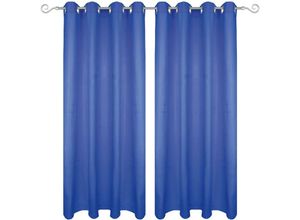 4059222041502 - Bestgoodies - Gardine mit Ösen 140x145 cm ( Breite x Länge ) in Blau blickdichter Vorhang Ösenvorhang in vielen Variationen - Blau