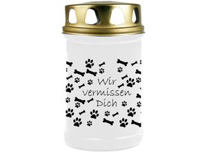 4059222042684 - Hs Candle - Grabkerze Grablicht ( Hund Knochen ) - ca 48h   2 Tage Brenndauer je Kerze ( 145cm ø 7cm ) - viele versch Designs - Hund Knochen